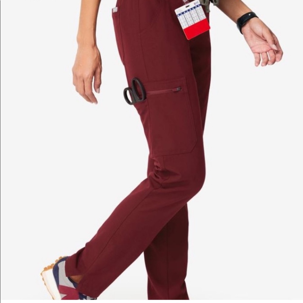 Figs Yola SP Maroon Scrub Pants